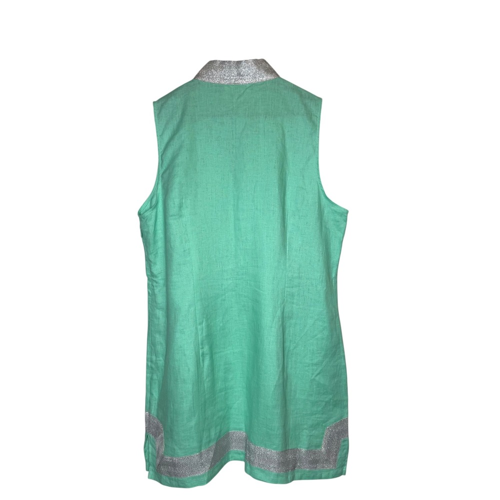 Sail To Sable Linen Tunic Mini Dress STS Resort Wear Preppy Size XL - Picture 4 of 6